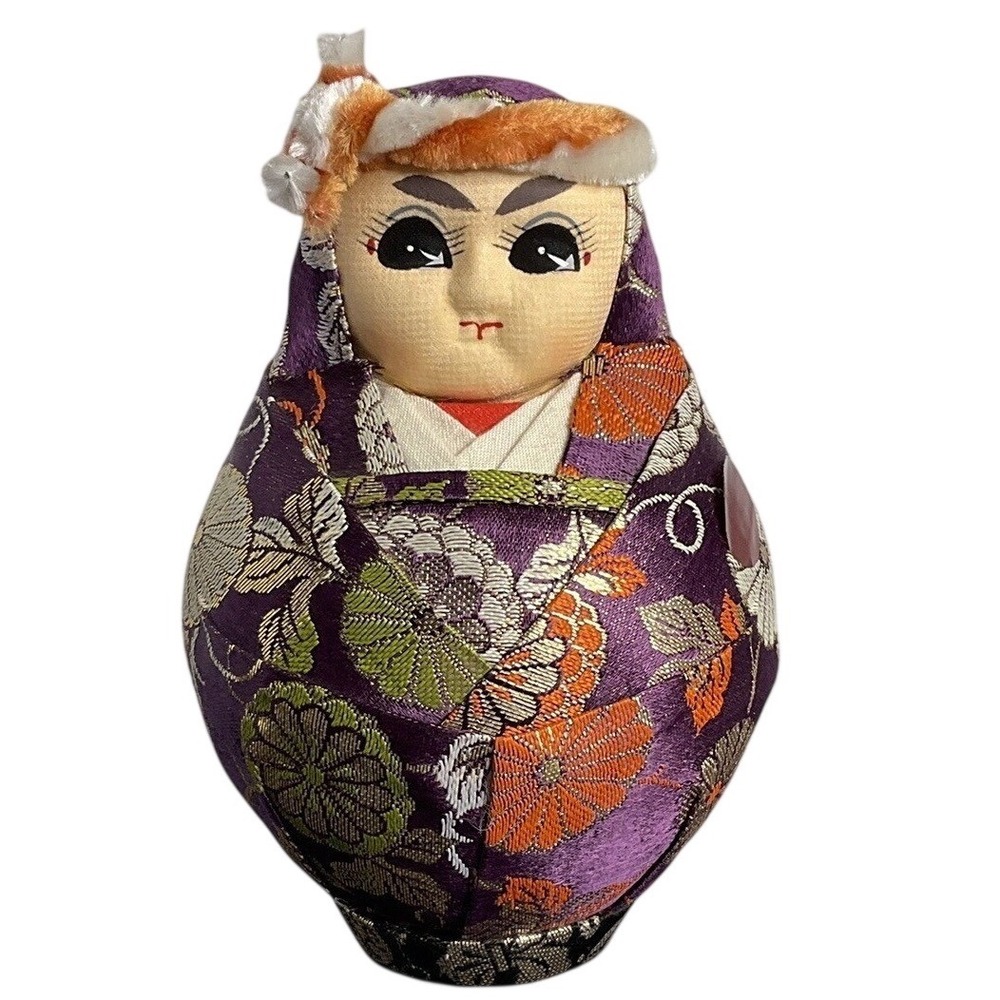 Daruma Doll Japanese Vintage Asian Figurine Modeled‎ After Bodhidharma Colorful